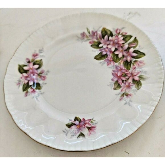 Paragon Bone China Butter Dish Set Canadian Flower Series Mayflower Nova Scotia - Picture 6 of 12